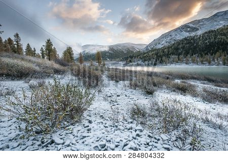 Oakham Lake Lake Of Joint Stock Company-whom. Altai Mountains. Foot Of Mount Belukha. Ust-koksinsky 
