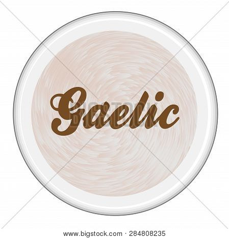 Top View Of A Cup Of Gaelic Irish Coffee Over A White Background