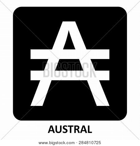 The Black And White Argentine Austral Currency Symbol Illustration