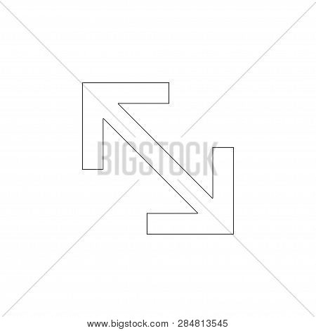 Expand Arrow. Simple Flat Vector Icon Illustration. Outline Line Symbol - Editable Stroke