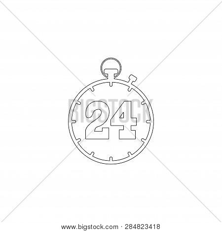 Stopwatch. Simple Flat Vector Icon Illustration. Outline Line Symbol - Editable Stroke