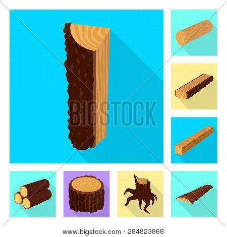 Vector Illustration Of Material And Nature  Logo. Collection Of Material And Raw  Vector Icon For St