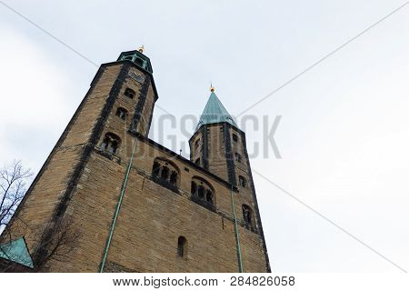 Average German Church Tall Height Winter Cloudy