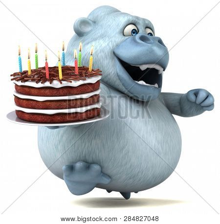 Fun monkey - 3D Illustration