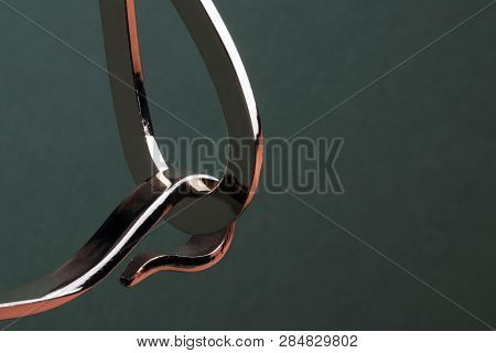 Hook-shaped Golden Belt As Baroque Element Of Stylish Fashion
