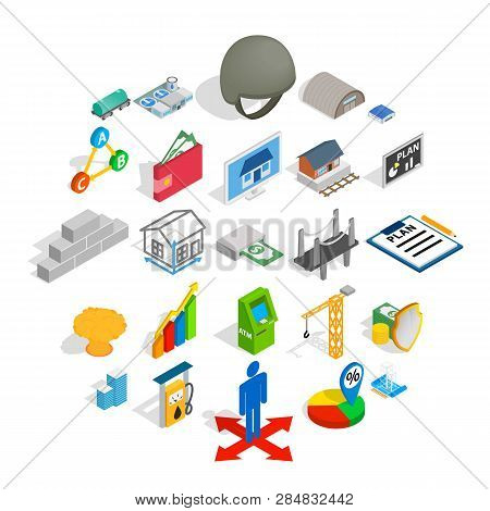Calculation Of Finance Icons Set. Isometric Set Of 25 Calculation Of Finance Vector Icons For Web Is