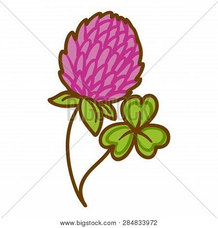 Trefoil Flower Icon. Hand Drawn Illustration Of Trefoil Flower Vector Icon For Web Design