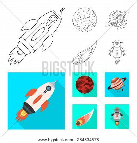 Vector Design Of Astronomy And Technology  Symbol. Set Of Astronomy And Sky Vector Icon For Stock.