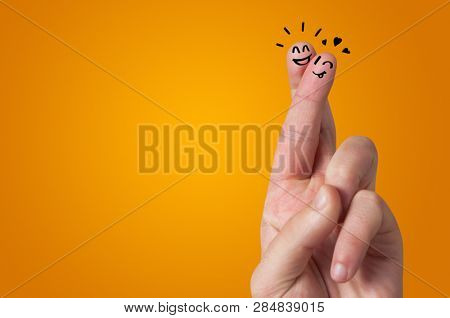 Waggish happy fingers with team building concept