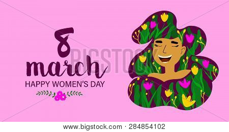8 March Happy Women's Day Text Design