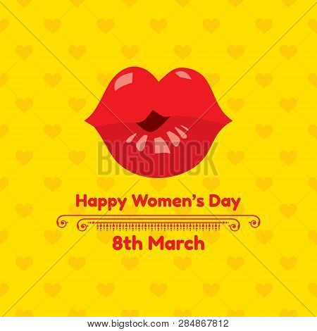 Happy Women's Day Greeting Card. Postcard On March 8
