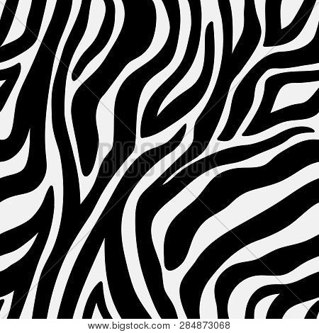 Animal Pattern Zebra Seamless Background With Line. Illustration Of Seamless Pattern Background, Ani