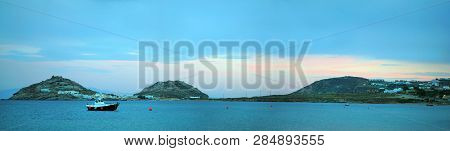 Beautiful View That You Can Admire After Sunset From Kalafaty Beach,mykonos, Greece