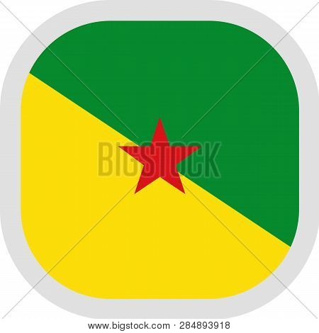 Icon Square Shape With Flag On White Background