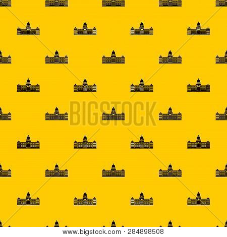Palace Of Congress In Buenos Aires, Argentina Pattern Seamless Vector Repeat Geometric Yellow For An