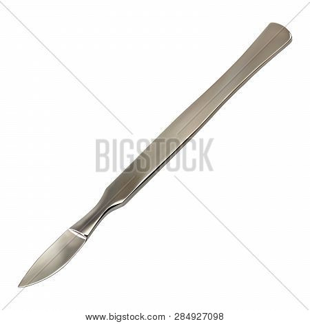 Surgical Scalpel , Abdominal All-metal Reusable For Multiple Use. Medical Instrument For Dissecting 