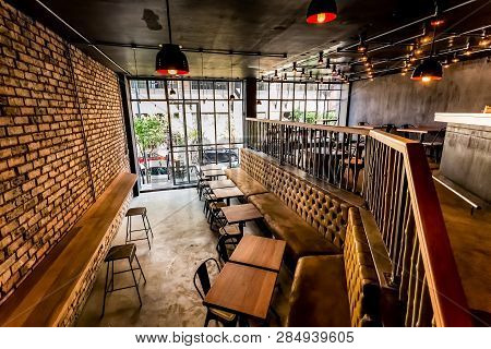 Inside Interior Of A Retro Sushi Restaurant