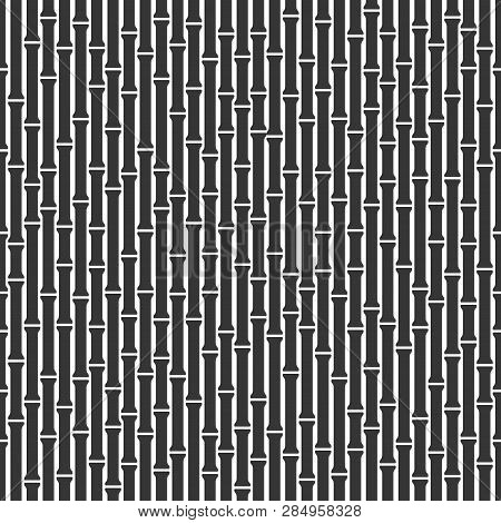 Seamless Bamboo Background Pattern On White Back. Vector