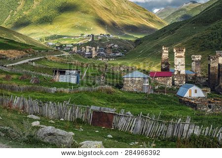 Ushguli Village, Murkmeli And Chazhashi Community In Svaneti, Georgia