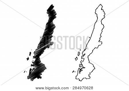 Ranong Province (kingdom Of Thailand, Siam, Provinces Of Thailand) Map Vector Illustration, Scribble
