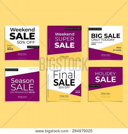 Social Media Banner For Brochure Design. Trendy Vector Illustration. Social Network Photo Frame. Vec