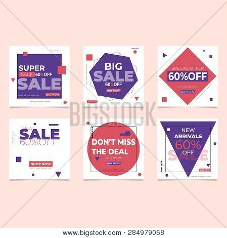 Social Media Banner For Brochure Design. Trendy Vector Illustration. Social Network Photo Frame. Vec