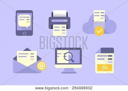 Set Of Flat Design Icons For Business