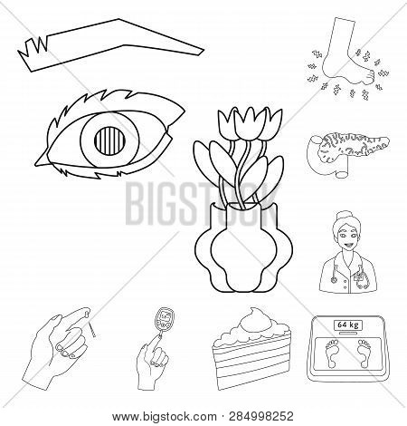 Vector Illustration Of Mellitus And Diabetes Sign. Set Of Mellitus And Diet Stock Vector Illustratio