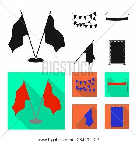 Vector Illustration Of Texture And Presentation Sign. Set Of Texture And Media  Vector Icon For Stoc