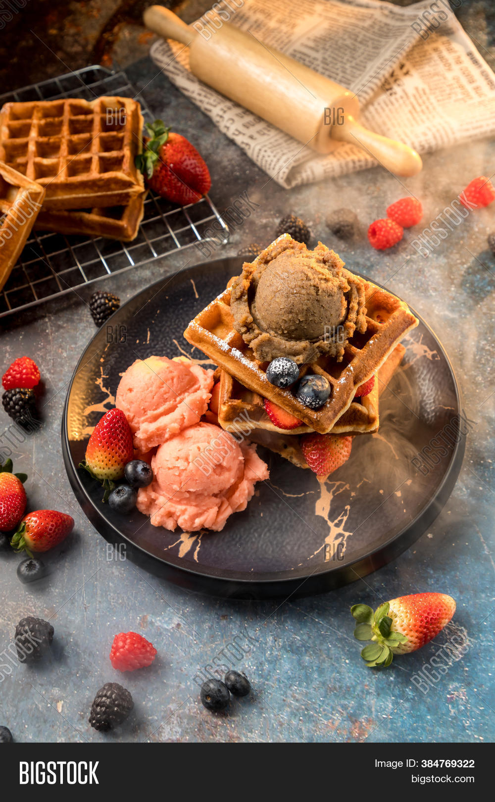 Waffles Ice Cream, Image & Photo (Free Trial) Bigstock