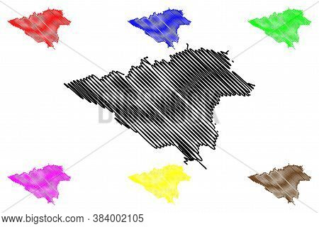 Tehran City (islamic Republic Of Iran, Persia, Capital City) Map Vector Illustration, Scribble Sketc