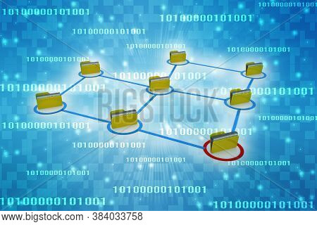 3d Illustration Of Data Sharing Concept, Internet Communication