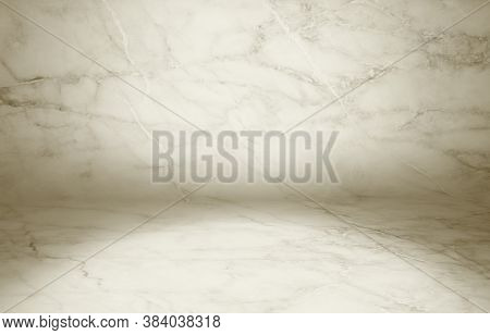 3d Illustration Marble Texture Is Placed From A Flat Surface Continuously As A Wall And The Light Sh