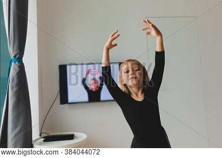 Ballet Or Gymastics Lesson Online. Remote Learning For Kids.