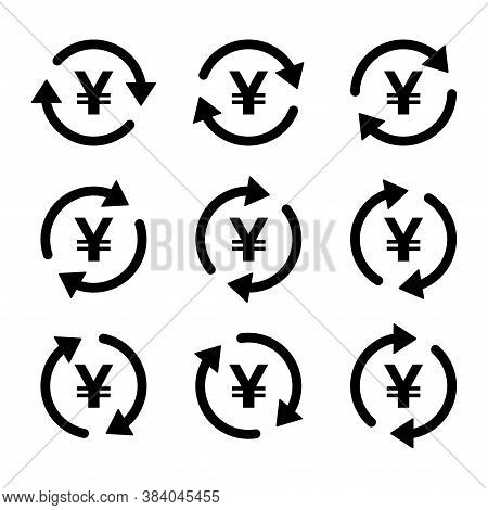 Set Of Yuan Money Icon, Collection Of China Business Sign, Market Economy Vector Illustration