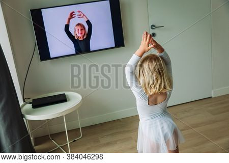 Ballet Or Gymastics Lesson Online. Remote Learning For Kids.