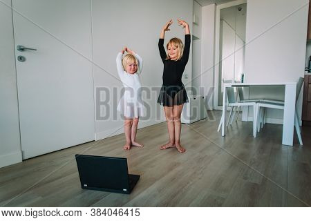 Ballet Or Gymastics Lesson Online. Remote Learning For Kids.