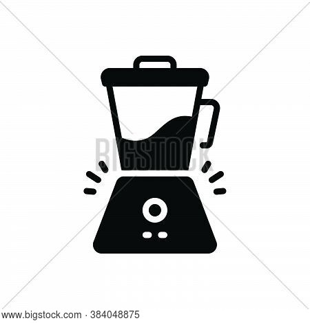 Black Solid Icon For Blender Appliance Electric Household Machine Mixer Beater Churn Shaking Culinar