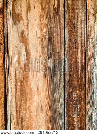 Closeup On Old Damaged Wooden Boards Wall Texture Background