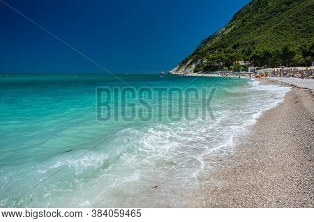The Beautiful Sea Of Portonovo In Conero, Ancona Province, Marche Region.