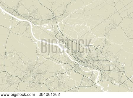 Detailed Map Of Bremen City Administrative Area. Royalty Free Vector Illustration. Cityscape Panoram