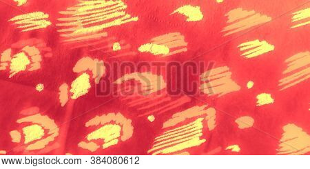 Orange Leopard Patchwork. Tiger Flora Pattern. Pink Watercolour Leopard. Red Scarf Animal Print. Red