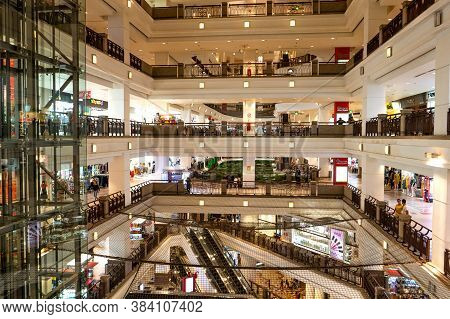 Interior Of A Multi-storey Mega Mall. Kuala Lumpur / Malaysia - 05.27.2020