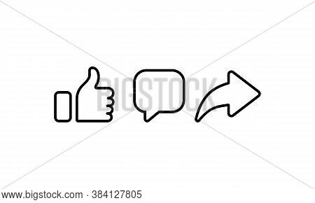 Lke, Comment And Share Icon. Social Media Users. Vector On Isolated White Background. Eps 10