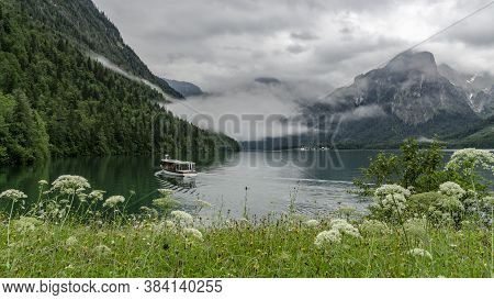 Konigssee Idyllic Alpine Lake In Berchtesgaden, Bavaria, Germany