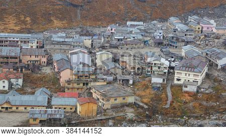 Kedarnath Temple Aerial View After Kedarnath Disaster 2013. Heavy Loss To People & Property Happened