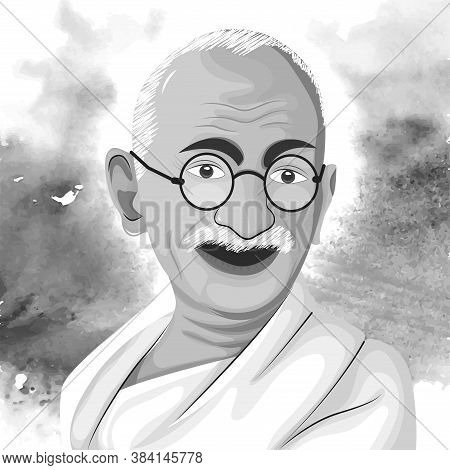 Gandhi Jayanti Is Celebrated In India As National Holiday. Creative Hand Drawn Illustration Of Mahat