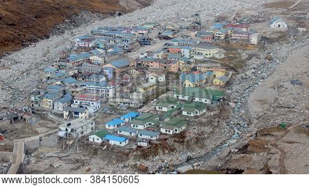 Kedarnath Temple Aerial View After Kedarnath Disaster 2013. Heavy Loss To People & Property Happened