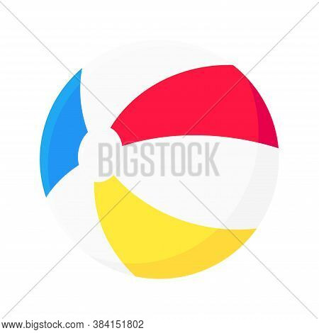 Bouncing Beach Ball Flat Style Design Vector Illustration Icon Sign Isolated On White Background. Re