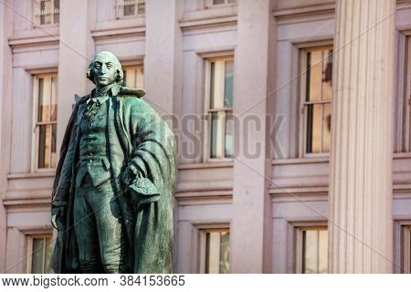 Close-up Of Albert Gallatin Statue, Fraser In Washington D.c. Near The Treasury Building